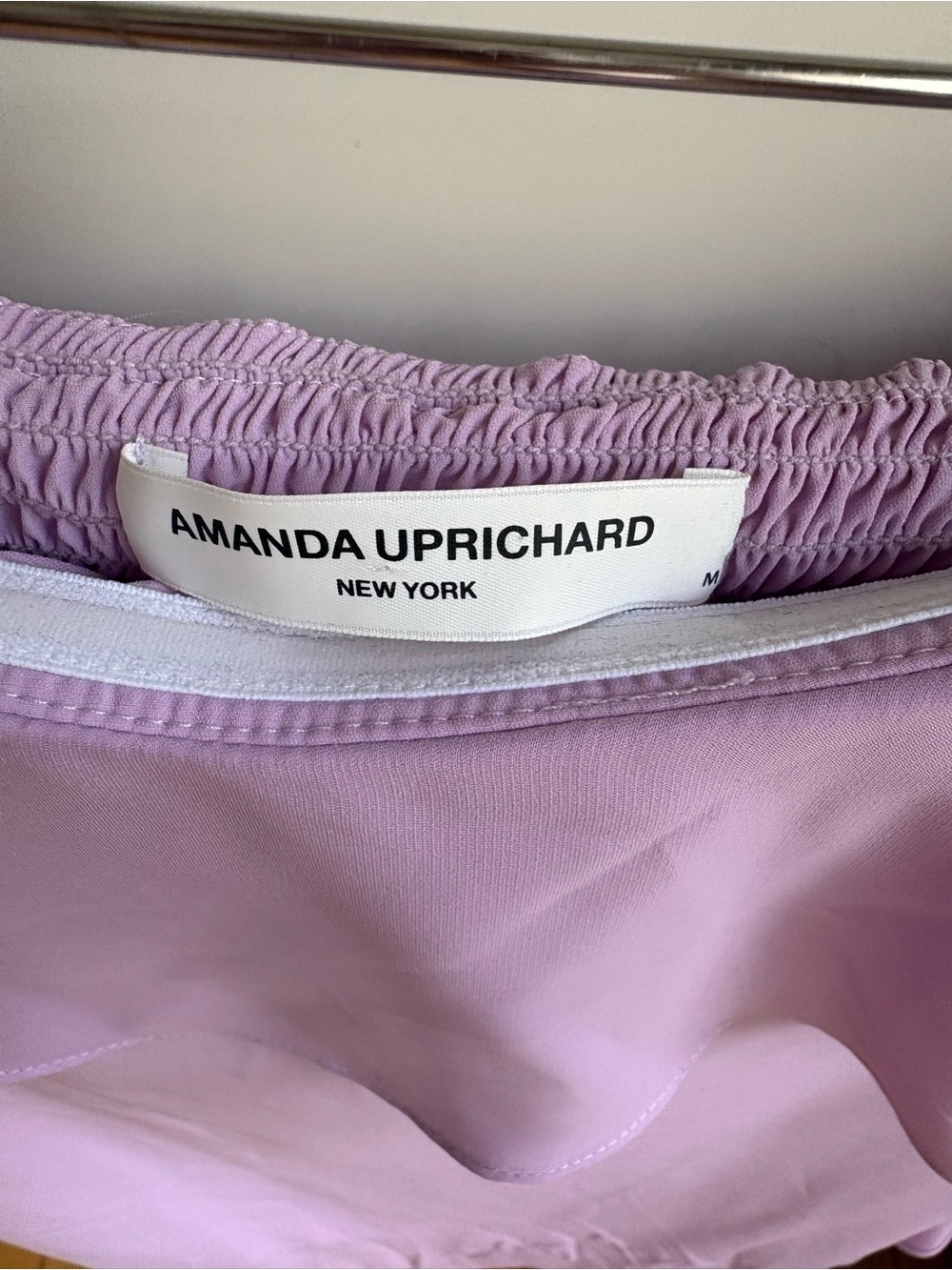 Amanda Uprichard x Revolve Tally Dress Lilac Ruffle Strapless Sz Medium - Picture 5 of 9